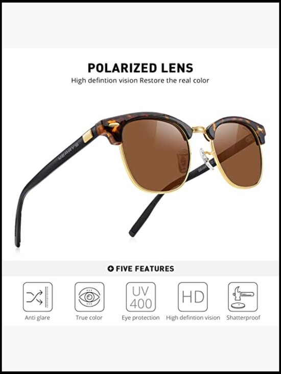 Unisex Polarized Aluminum Sunglasses Semi Rimless Retro Driving Sun Glasses main image 5